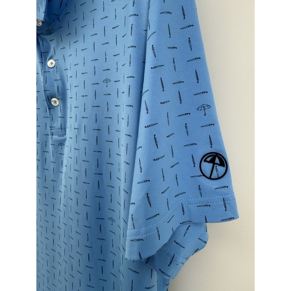 Puma x Arnold Palmer Short Sleeve Polo Men's L Blue Umbrellas - Picture 2 of 6